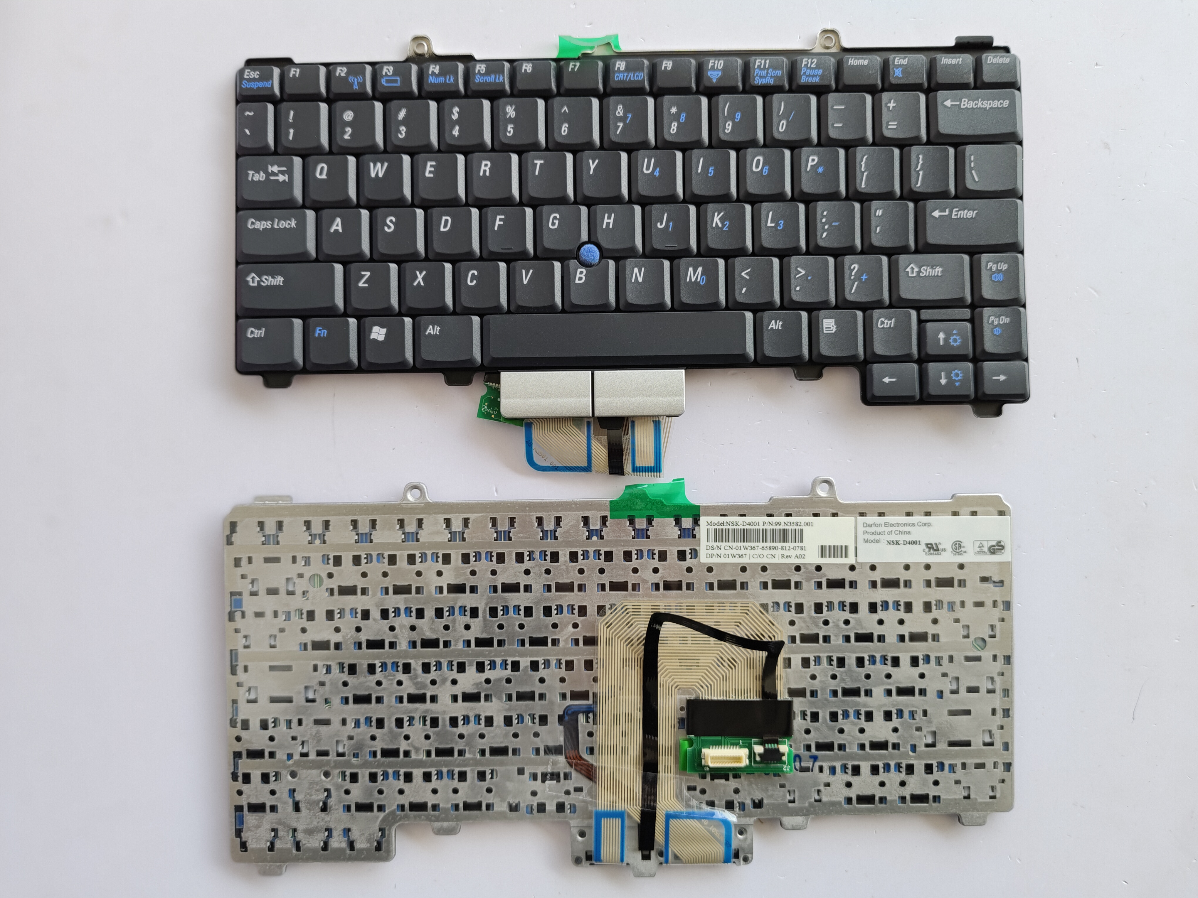 Picture of New Replacement Laptop Keyboard For DELL D400 silver left and right buttons BLACK With Point US Layout